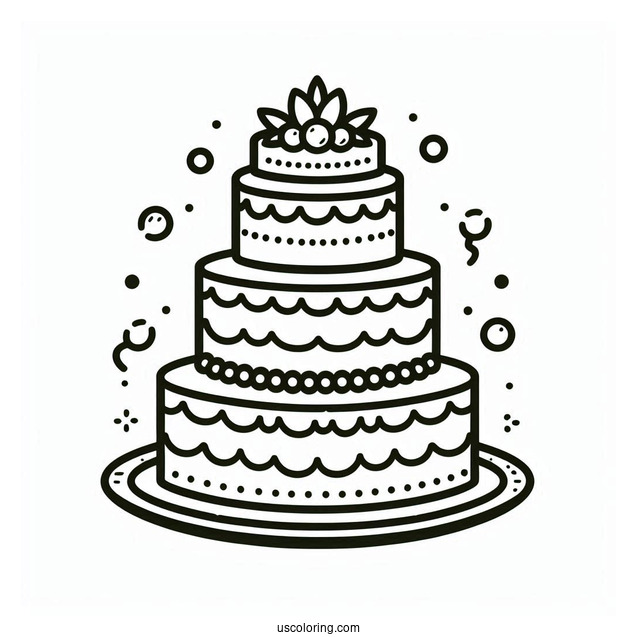 Simple Outline Of Tiered Wedding Cake