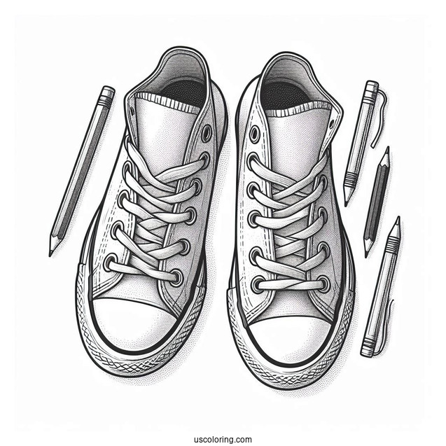 Top View Of Converse Chuck Taylor Coloring In