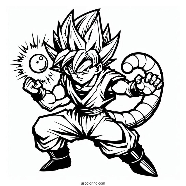 Popular Dragon Ball Z Characters To Color With Logo