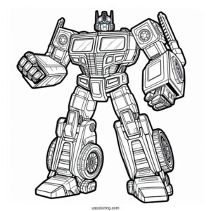Rescue Bots Coloring Page Of Optimus Prime In Robot Form