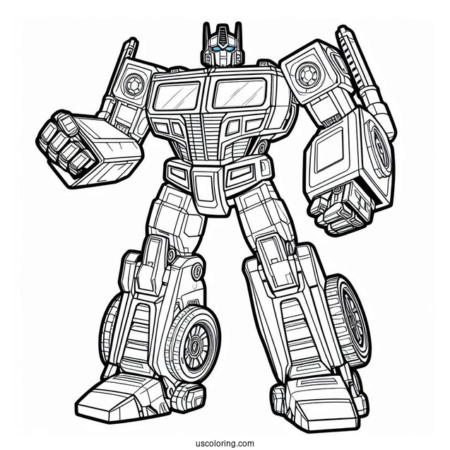 Rescue Bots Coloring Page Of Optimus Prime In Robot Form