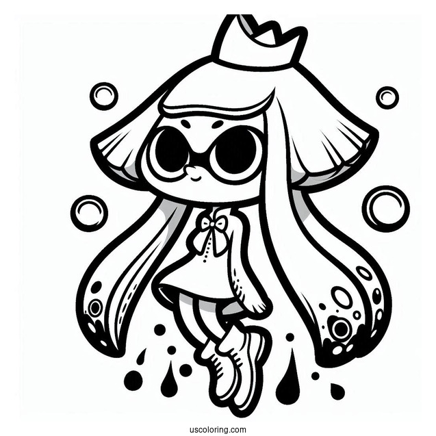 Simple Pearl Houzuki Splatoon Coloring Page For Kids