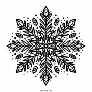 Cartoon Crystal Snowflake Coloring Page For Kids