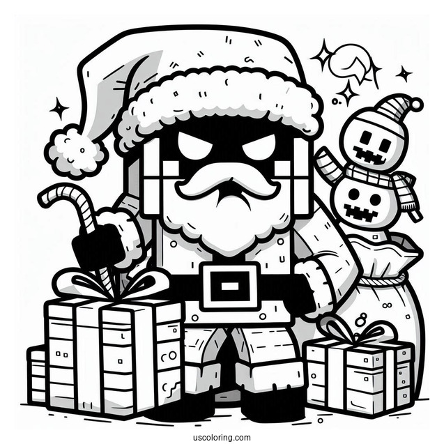 Bad Minecraft Christmas Santa Coloring