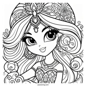 Shimmer And Shine Coloring Page Princess Samira