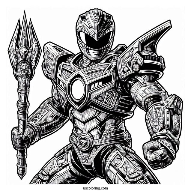 Detailed Power Rangers Megazord Coloring Sheet
