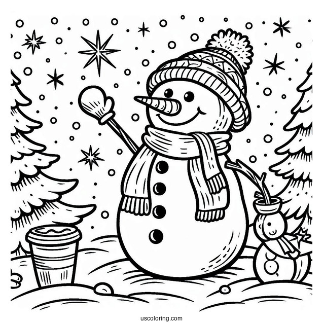 Coloring Sheet Of Frosty The Snowman