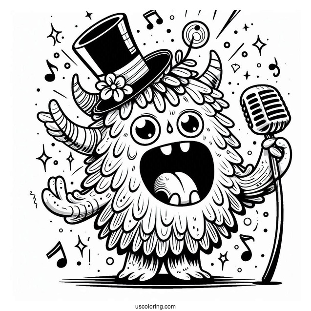 Detailed Rare Bona Petite My Singing Monster Coloring Page