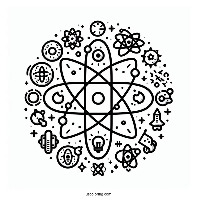 Atomic Science Coloring Page Of Logo