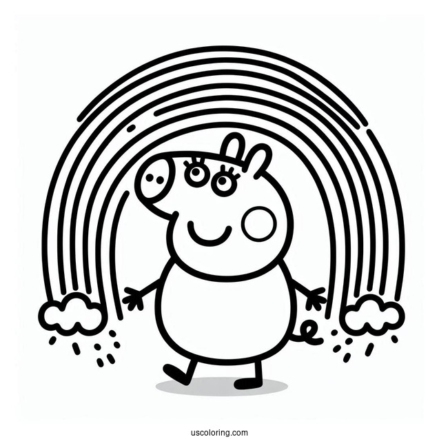 Peppa Pig Rainbow Coloring Sheet