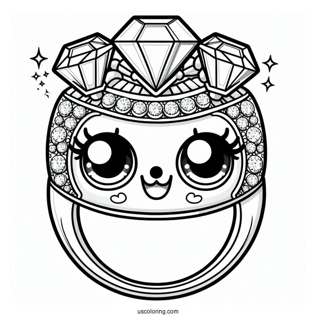 Roxy Ring Shopkins With Diamonds Coloring In