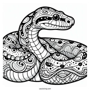 Boa Constrictor Snake To Color