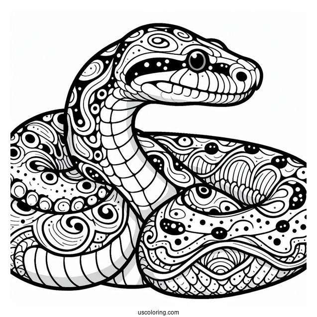 Boa Constrictor Snake To Color