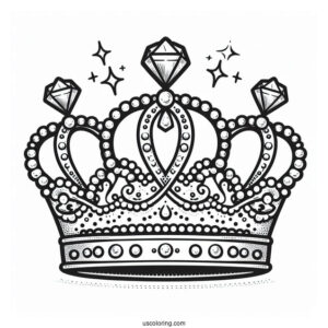 Tiara Crown With Diamonds Coloring In