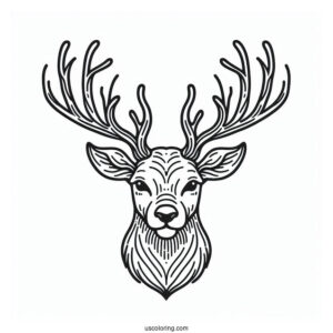Simple Outline Of Reindeer Head