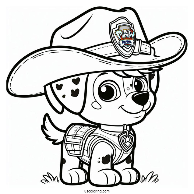 Tracker Wearing Cow Boy Hat To Color