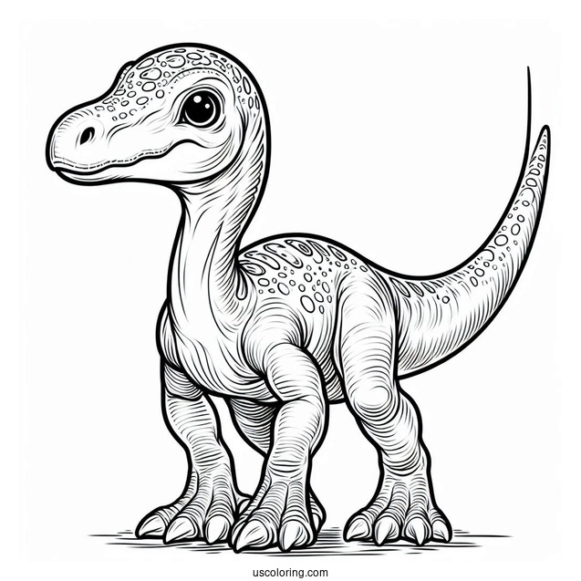 Simple Close Up Of Parasaurolophus Coloring Page