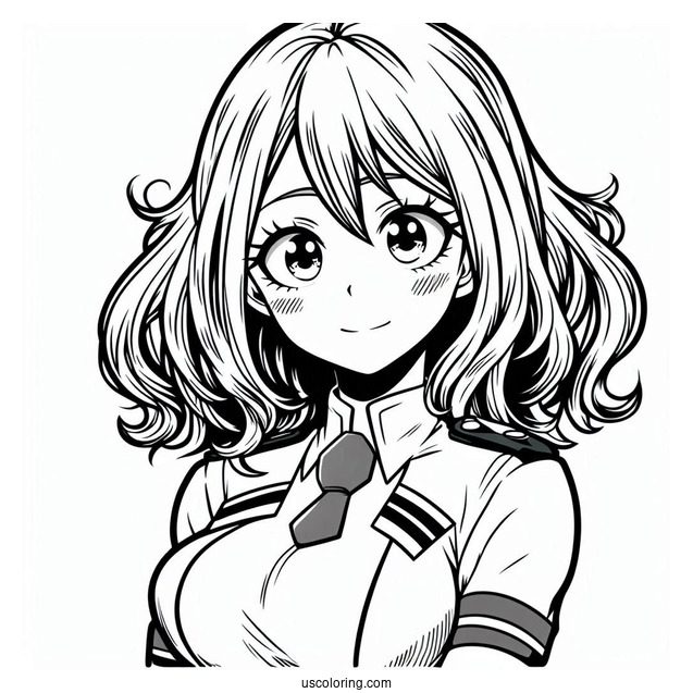 My Hero Academia Coloring Page Of Tsuyu Asui For Preschoolers