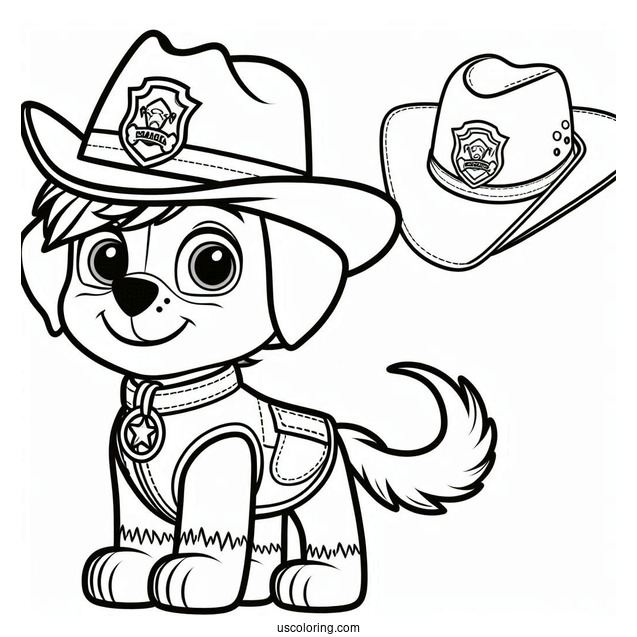 Tracker Wearing Cow Boy Hat To Color