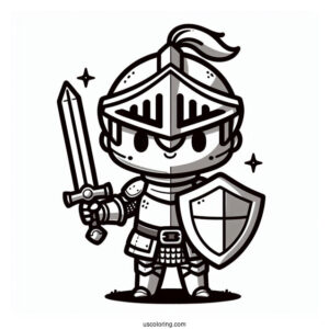 Chibi Knight With Shield And Big Sword