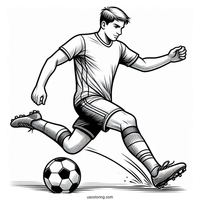 Soccer Striker And Defender To Color