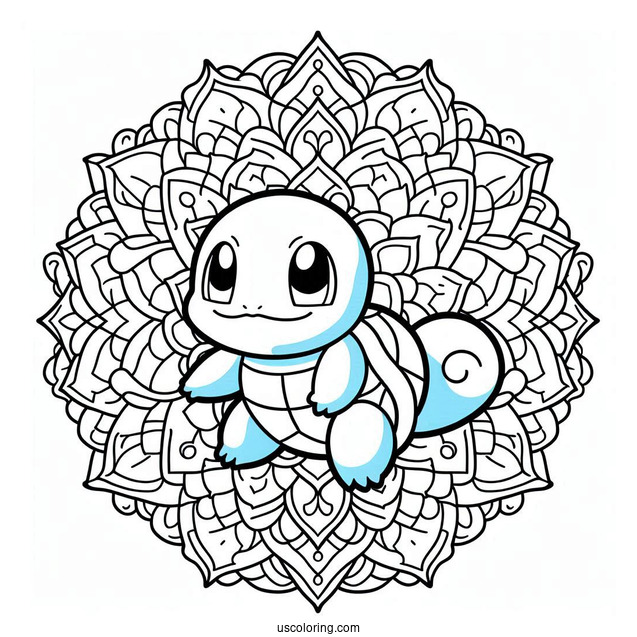 Squirtle Mandala Coloring Sheet For Kids