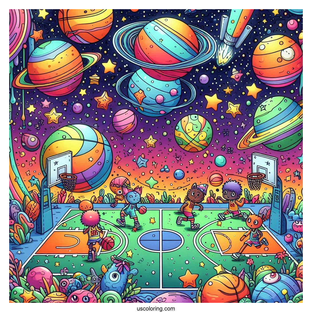 Space Jam Coloring Pages Featured Image