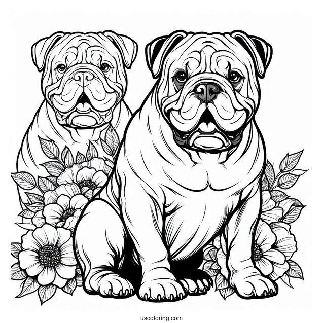 Coloring Page Of American Bulldog