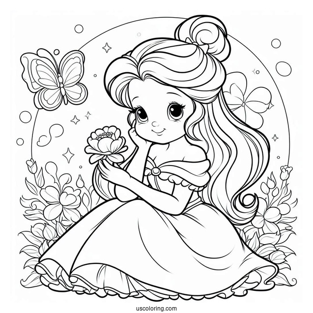 Precious Moments Coloring Page Of Belle For Preschoolers