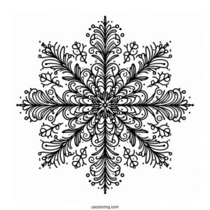 Snowflake Coloring Page Ornaments