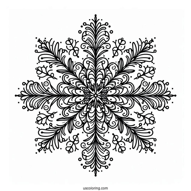 Snowflake Coloring Page Ornaments