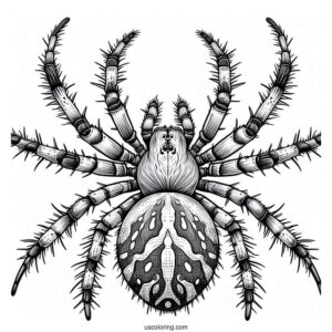 European Garden Spider Coloring Page