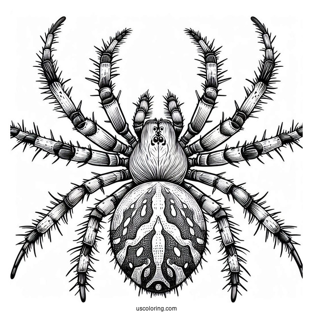 European Garden Spider Coloring Page