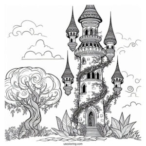 Tower From Tangled Coloring Page