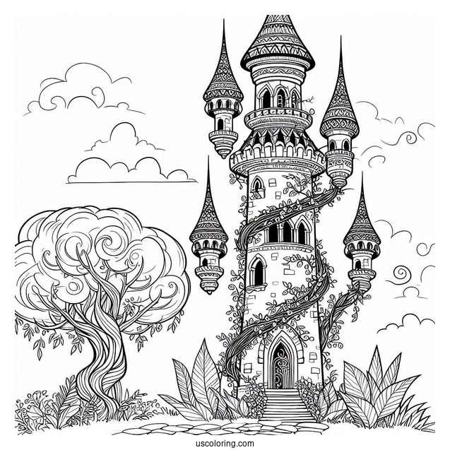 Tower From Tangled Coloring Page