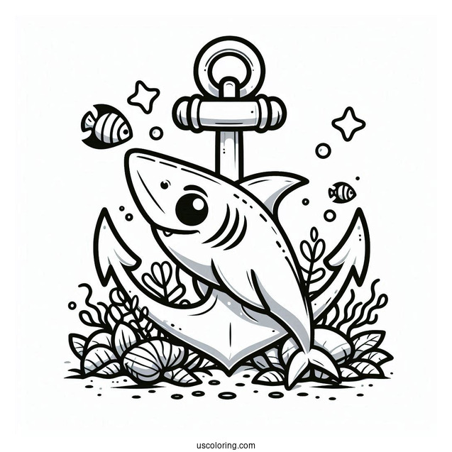 Anchor The Hammerhead Shark Coloring Page Finding Nemo