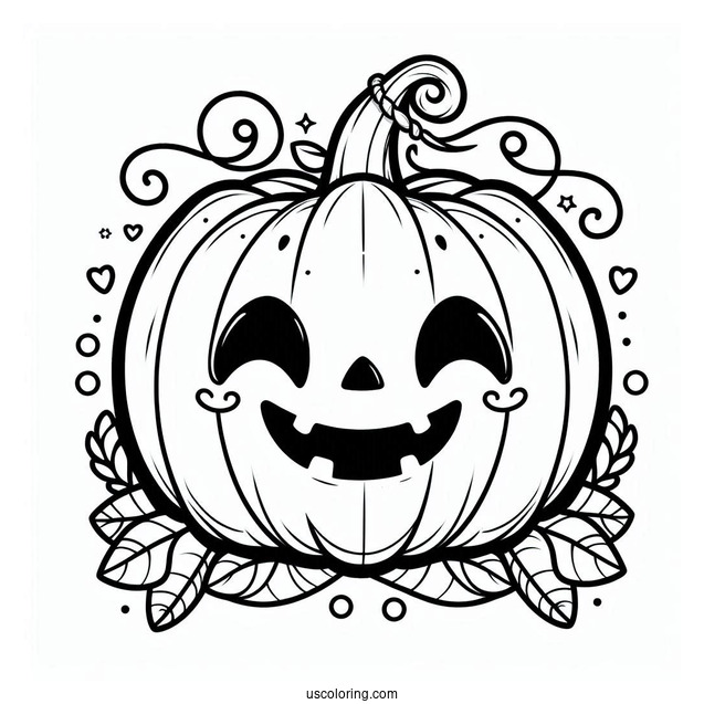 Pumpkin Coloring Page Of Jack O Lantern With Cut Out Eyes And Mouth