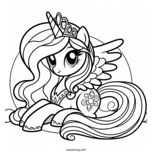 Outline of Princess Celestia to Color