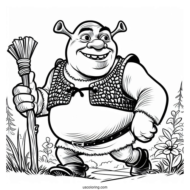 Coloring Page Of Shrek For Preschoolers