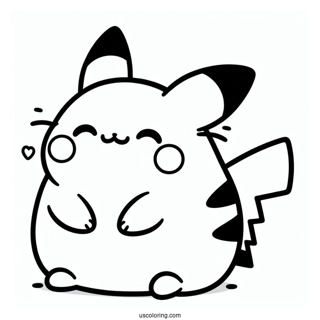 Pikachu Pusheen Pokemon Coloring Page