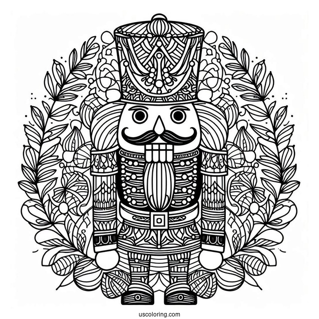 Elaborate Nutcracker Coloring Page Mandala