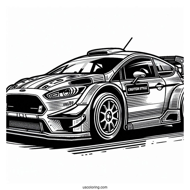 Ford Rally Car Coloring Sheet