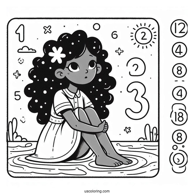 Confused 13 Numberblocks Coloring Page For Kids