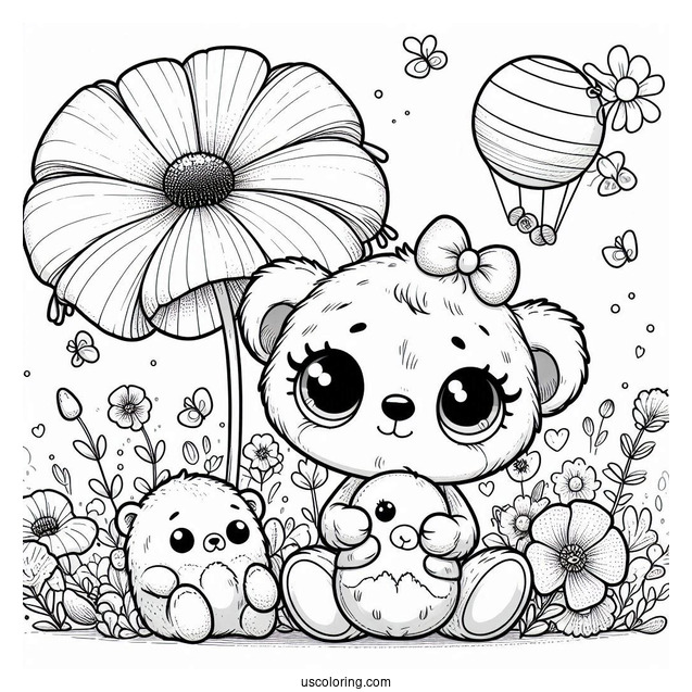 Poppy Playtime Coloring Page Of Poppy With Mini Huggies For Kids