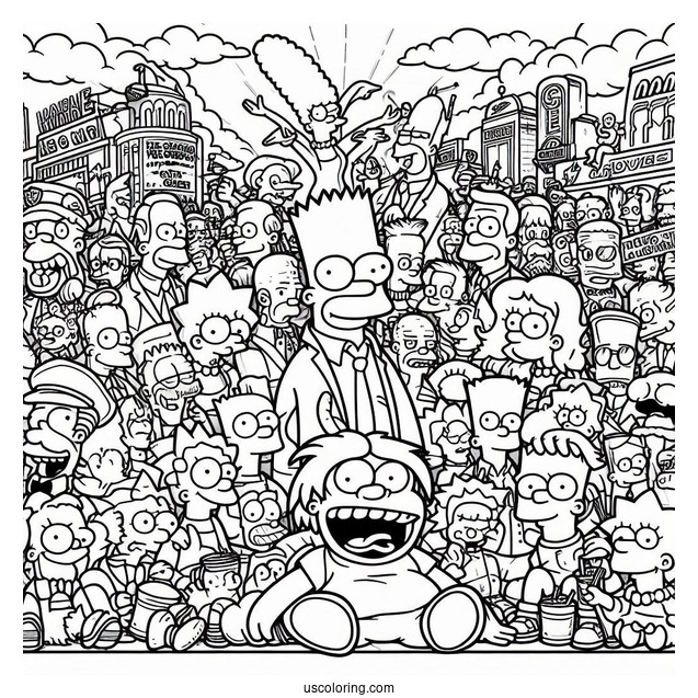 The Simpsons Movie Poster Coloring Sheet