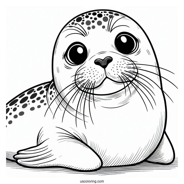 Close Up Of Seal Coloring Page