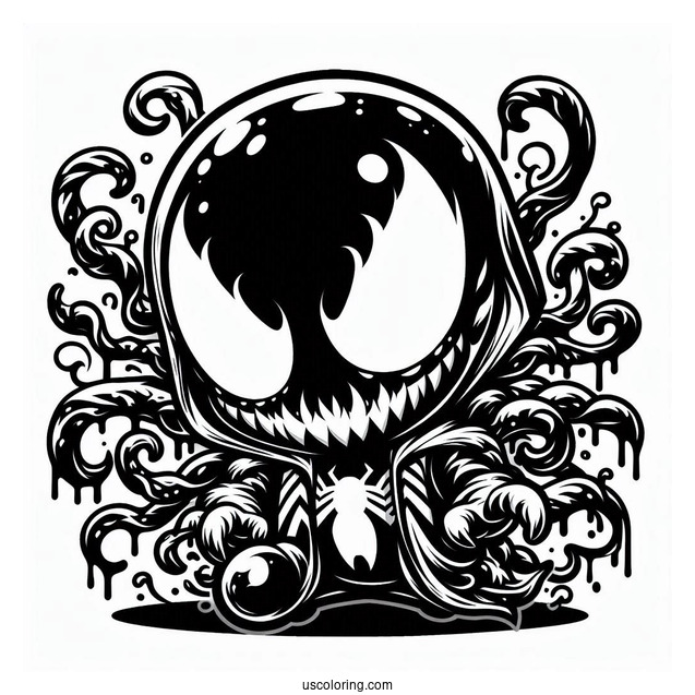 Easy Chibi Carnage Coloring Page For Kids