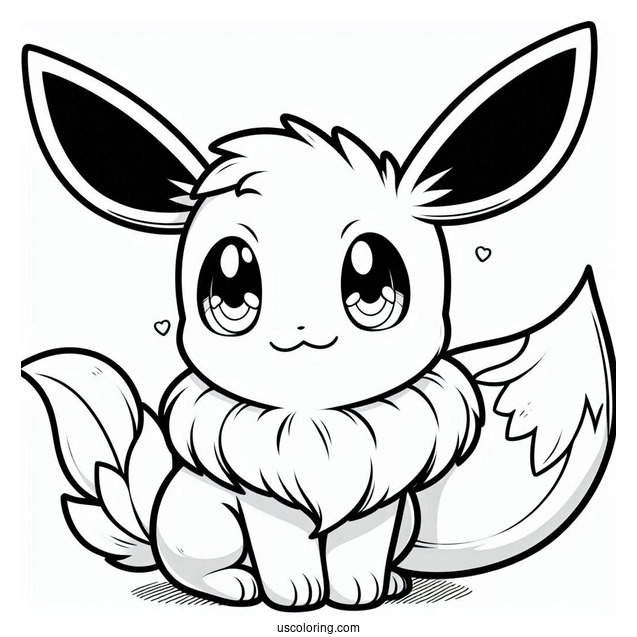 Smiling Eevee To Color
