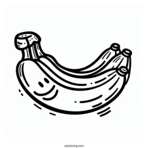 Easy Outline Of Banana To Color For Preschoolers