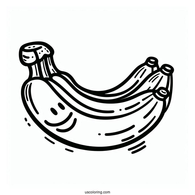 Easy Outline Of Banana To Color For Preschoolers